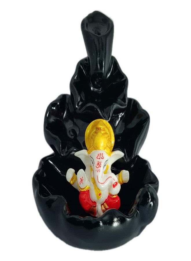 CRAFTAM Fountain Smoke Backflow Incense Holder and Ganesha Idol with10 Incense Cone Decorative Showpiece (Size: 10X10X10 cm) - Image 3
